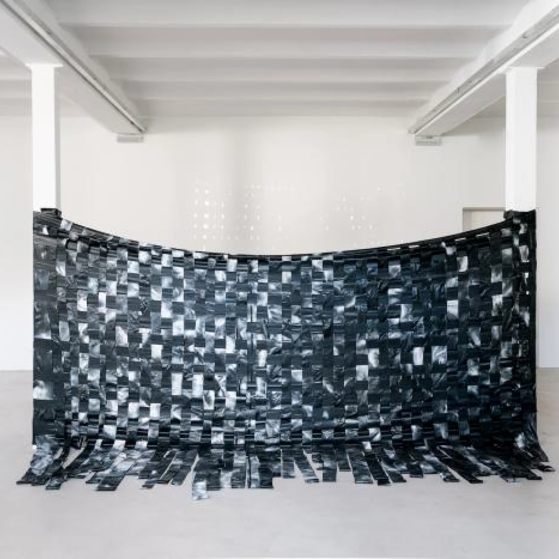 Light rhizome, 1,73 x 4 m Teichfolie, Acryllack, 2020 Foto: Lukas Klose
