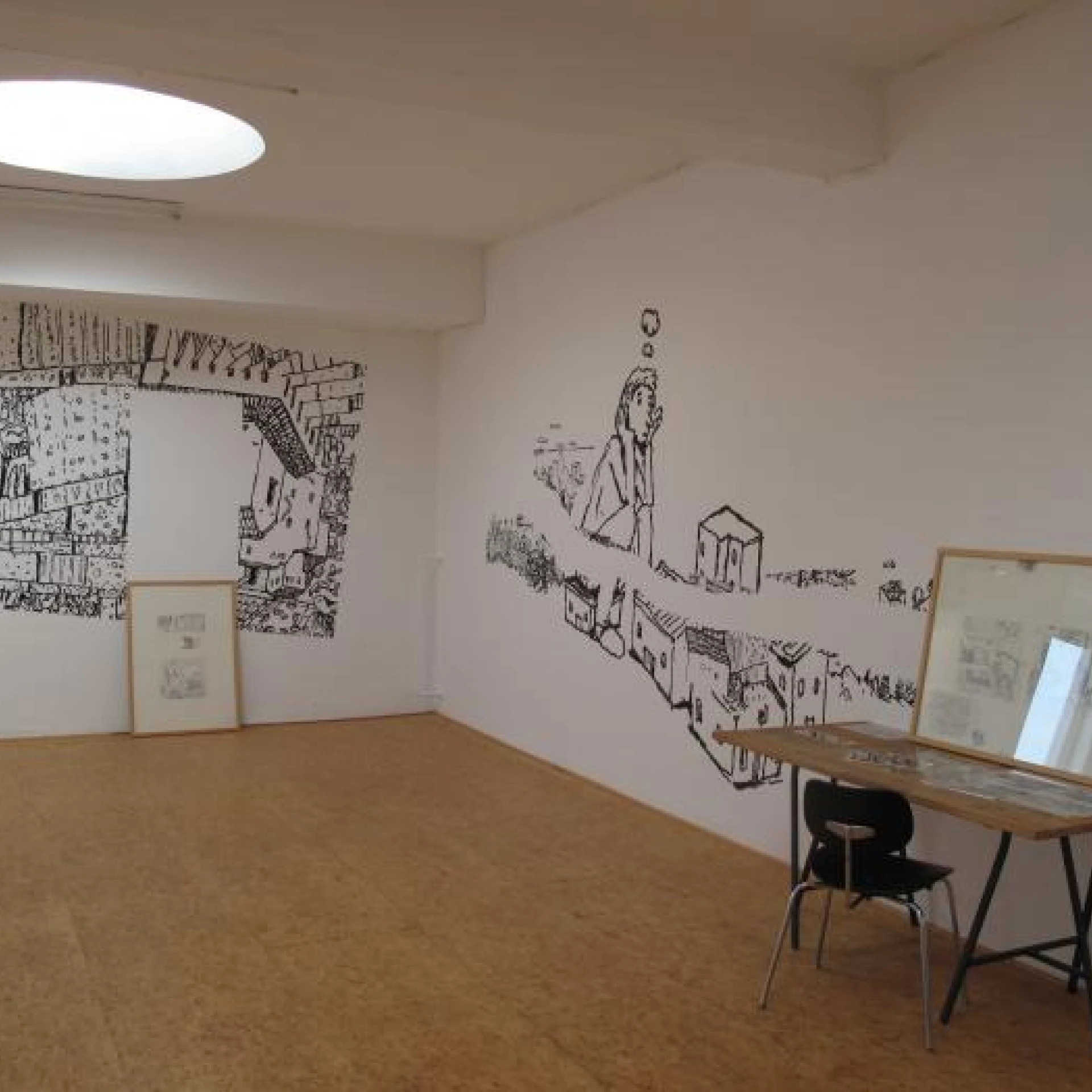 You Are Here, solo exhibition
Acrilic on walls, silk screen prints with frames, digital prints in various sizes, Gallery Herold, June 2016, Bremen