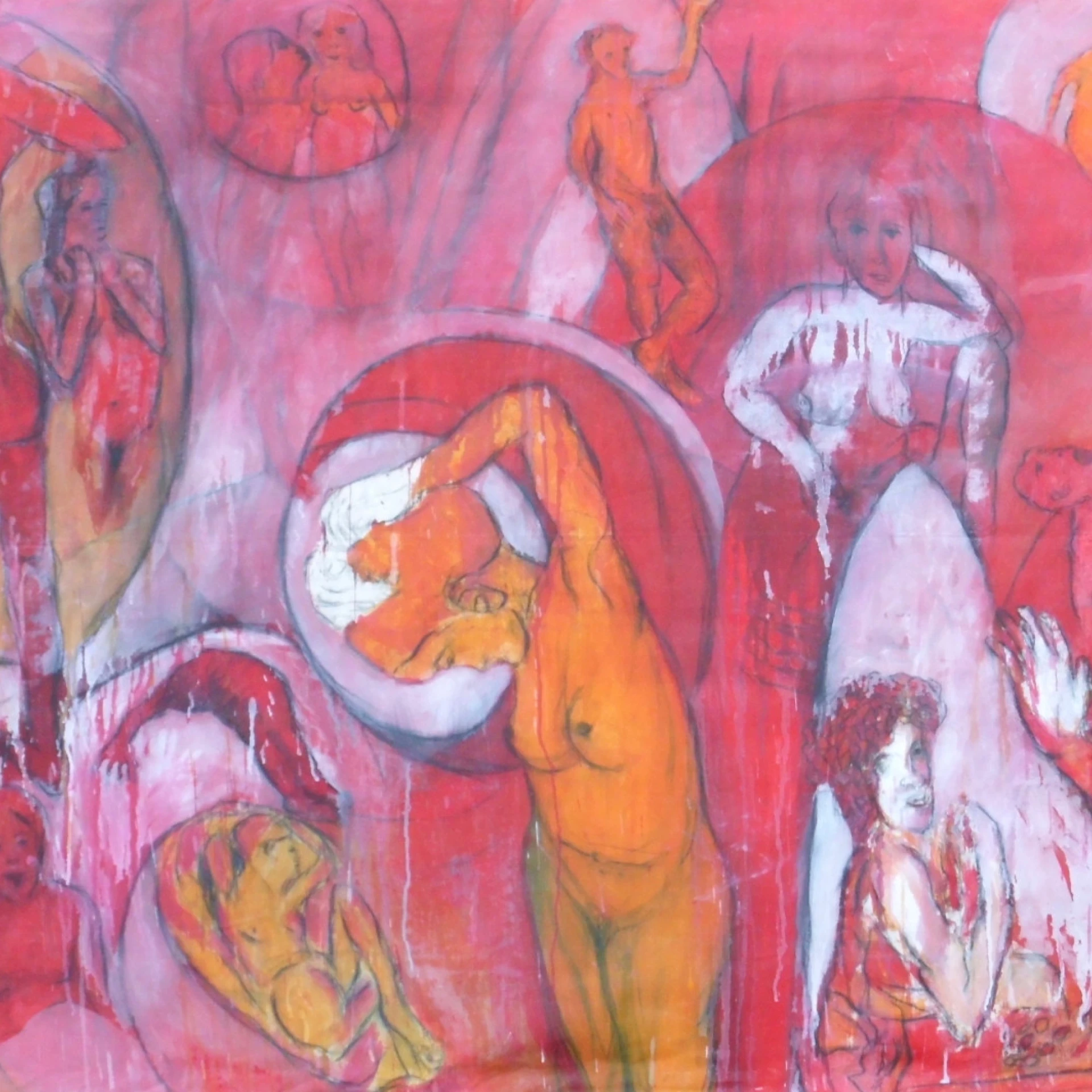 *Circles / Kreise*, 1995, 300 x 150 cm, Acryl auf Leinwand