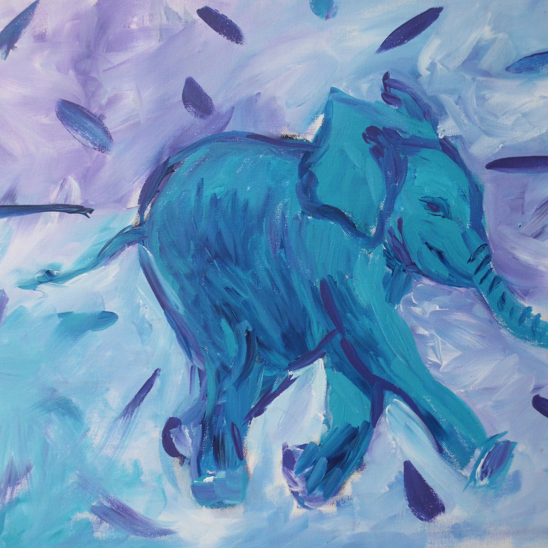 *Junger Elefant*, 1998, 60 x 50 cm, acrylic on canvas