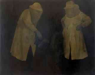 Apiarium, Aus der Serie *Gestalten*, 2011 - 2012 , Tusche und Acryl auf Papier, 40 x 50 cm